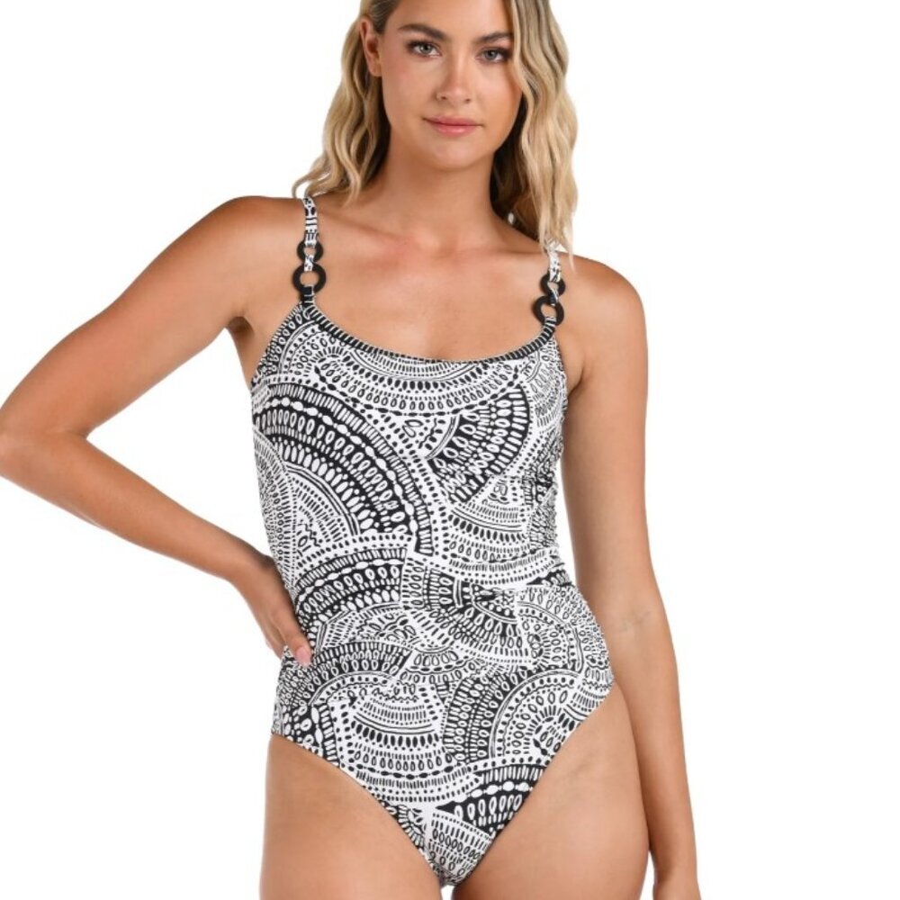La Blanca Dream Catcher Ivory Mandala One Piece Swimsuit